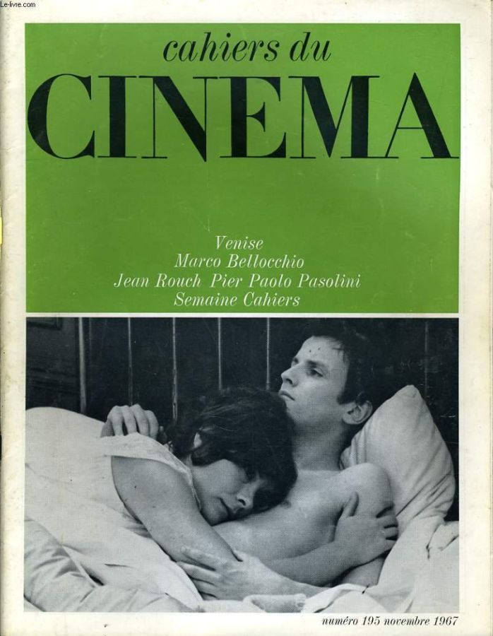 CAHIERS DU CINEMA magazine side cover Issue 195 November 1967