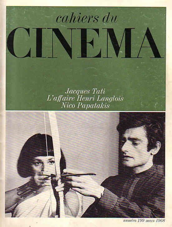 CAHIERS DU CINEMA magazine side cover Issue 199 March 1968