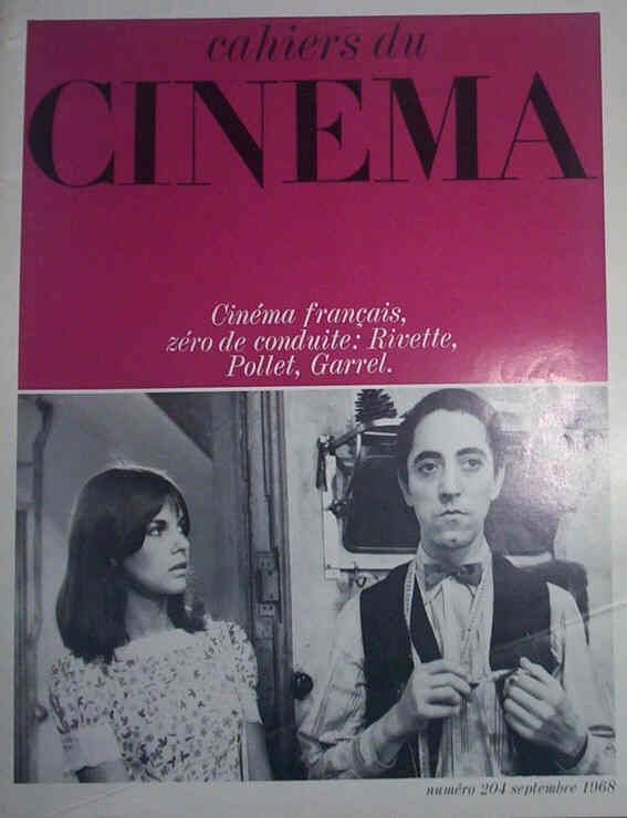 CAHIERS DU CINEMA magazine side cover Issue 204 September 1968