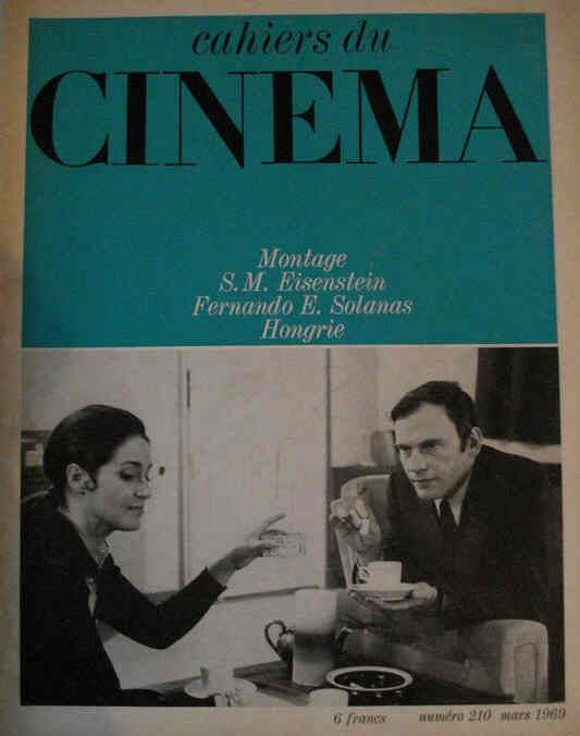 CAHIERS DU CINEMA magazine side cover Issue 210 March 1969