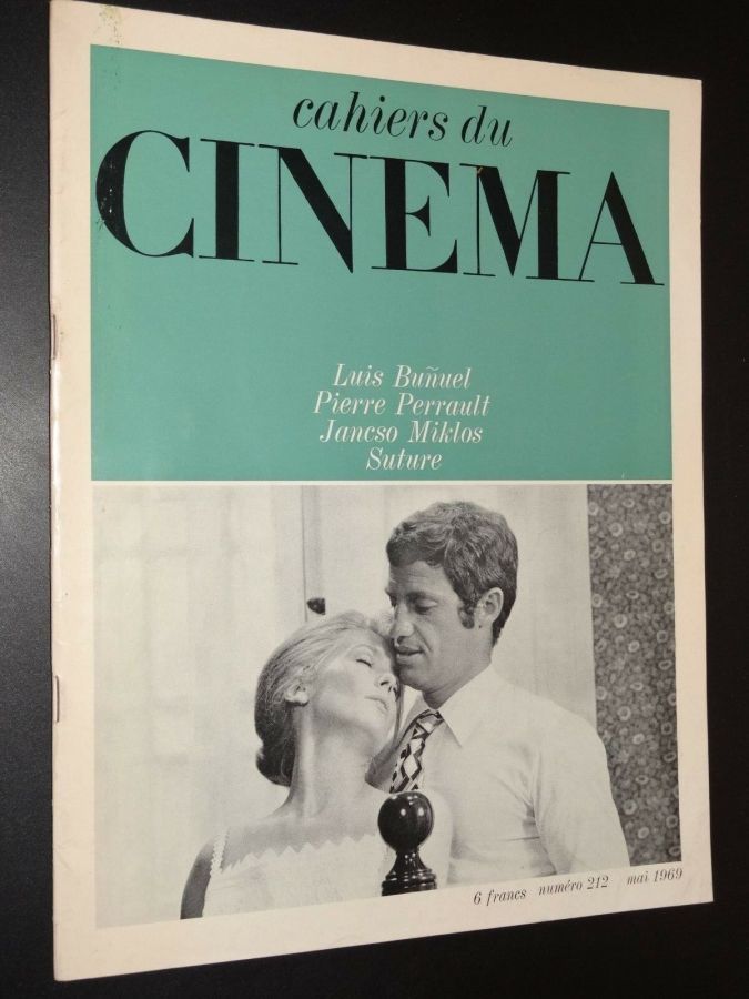 CAHIERS DU CINEMA magazine side cover Issue 212 May 1969