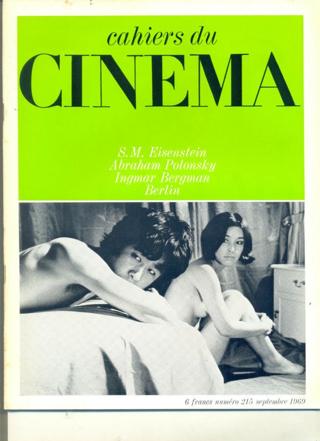 CAHIERS DU CINEMA magazine side cover Issue 215 September 1969