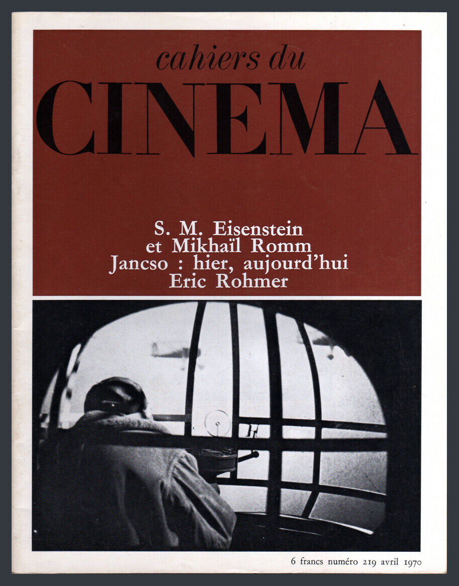CAHIERS DU CINEMA magazine side cover Issue 219 April 1970