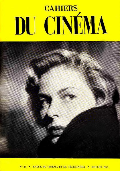 CAHIERS DU CINEMA magazine side cover Issue 25 July/August 1953