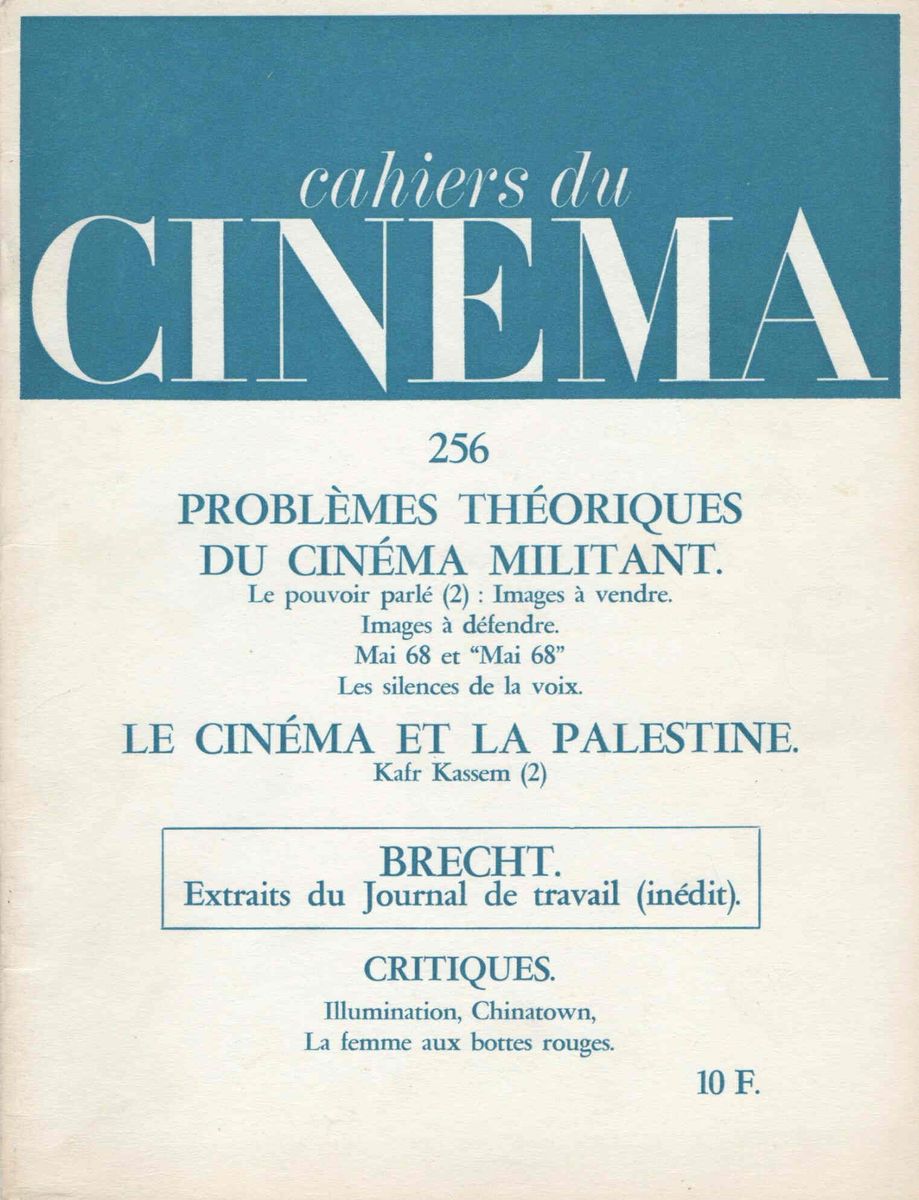 CAHIERS DU CINEMA magazine side cover Issue 256 February/March 1975
