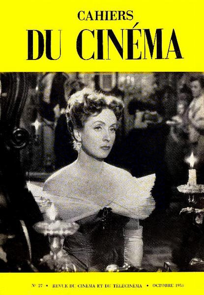 CAHIERS DU CINEMA magazine side cover Issue 27 October 1953