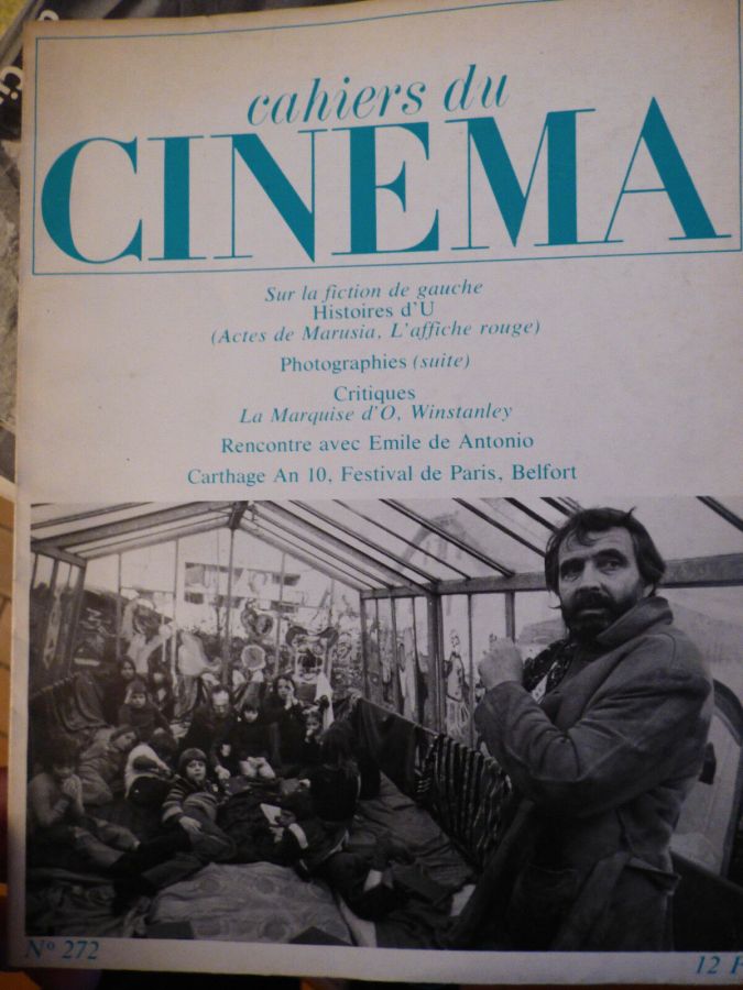 CAHIERS DU CINEMA magazine side cover Issue 272 December 1976