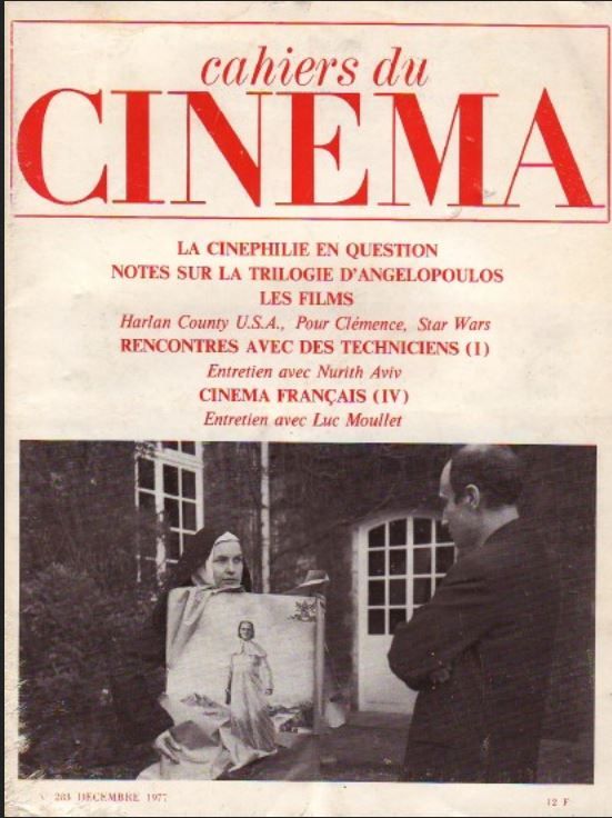 CAHIERS DU CINEMA magazine side cover Issue 283 December 1977