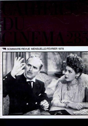 CAHIERS DU CINEMA magazine side cover Issue 285 February 1978