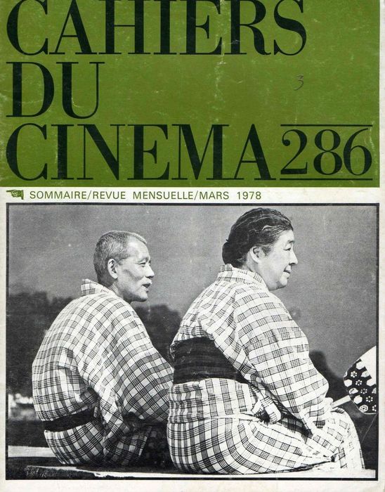 CAHIERS DU CINEMA magazine side cover Issue 286 March 1978