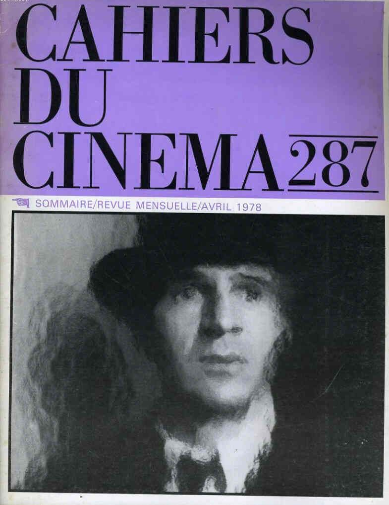 CAHIERS DU CINEMA magazine side cover Issue 287 April 1978