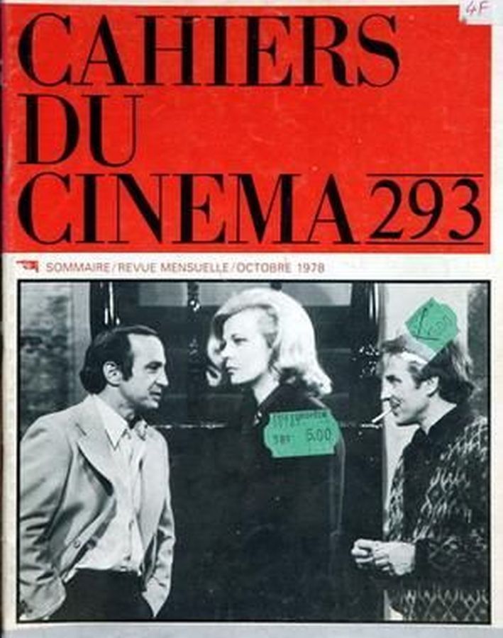 CAHIERS DU CINEMA magazine side cover Issue 293  1978