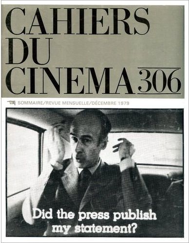 CAHIERS DU CINEMA magazine side cover Issue 306 December 1979