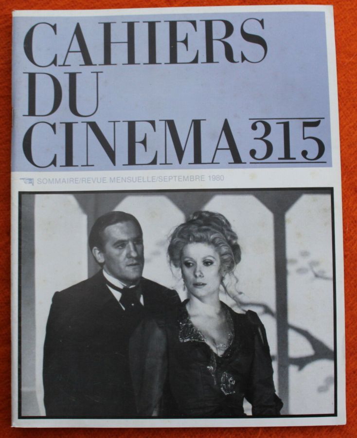 CAHIERS DU CINEMA magazine side cover Issue 315 September 1980
