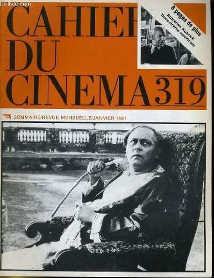 CAHIERS DU CINEMA magazine side cover Issue 319 January 1981