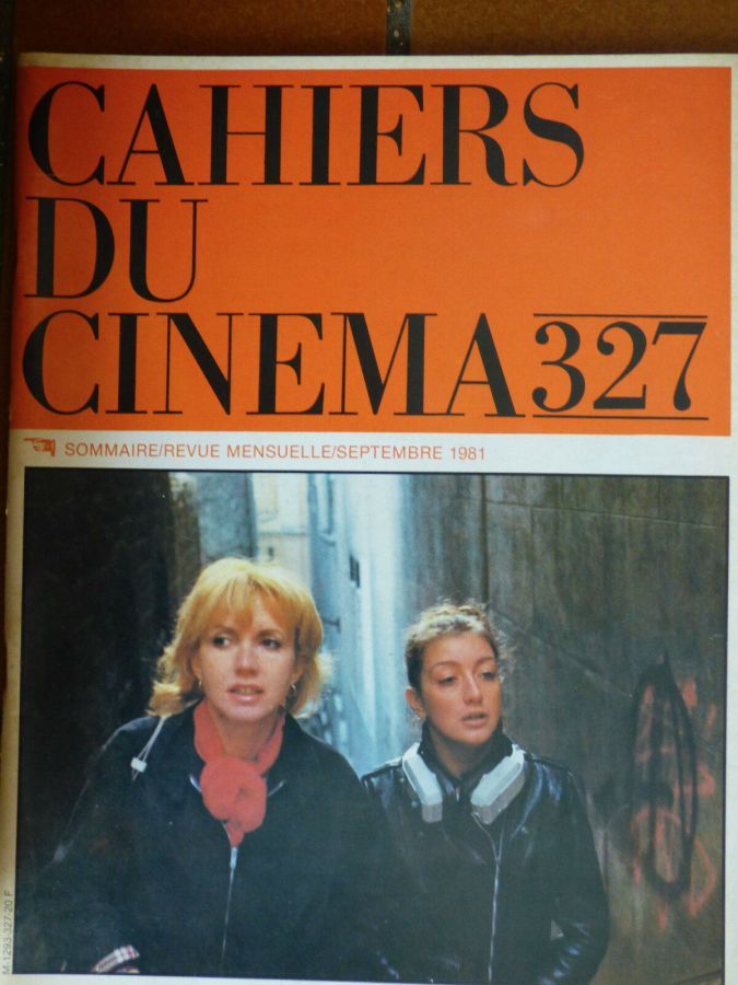 CAHIERS DU CINEMA magazine side cover Issue 327 September 1981
