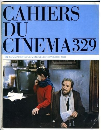 CAHIERS DU CINEMA magazine side cover Issue 329 November 1981