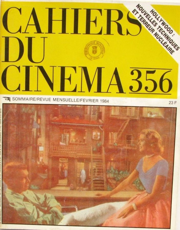 CAHIERS DU CINEMA magazine side cover Issue 356 February 1984