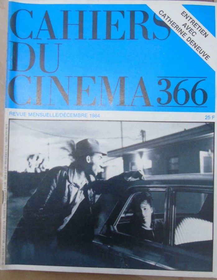 CAHIERS DU CINEMA magazine side cover Issue 366 December 1984