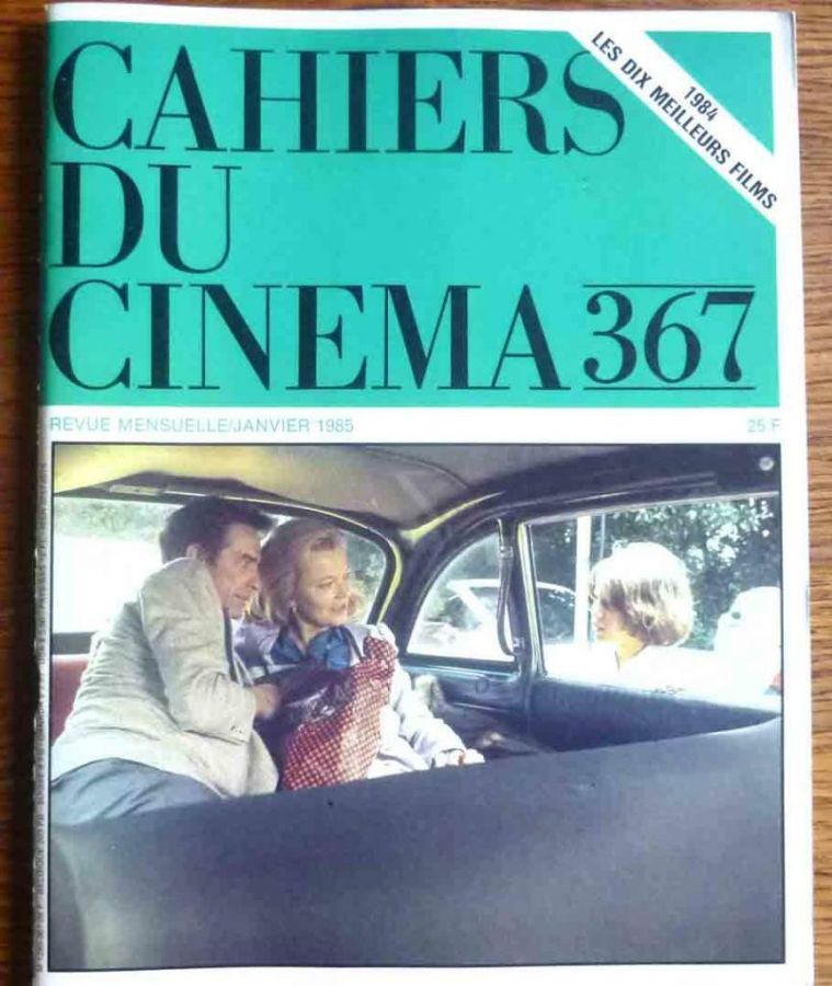CAHIERS DU CINEMA magazine side cover Issue 367 January 1985