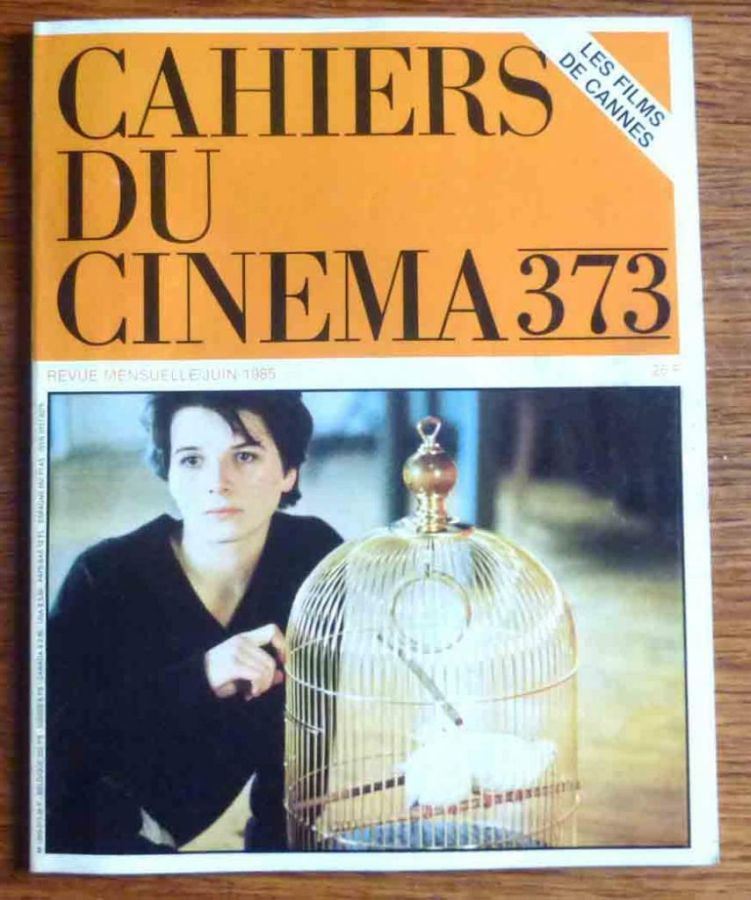 CAHIERS DU CINEMA magazine side cover Issue 373 June 1985