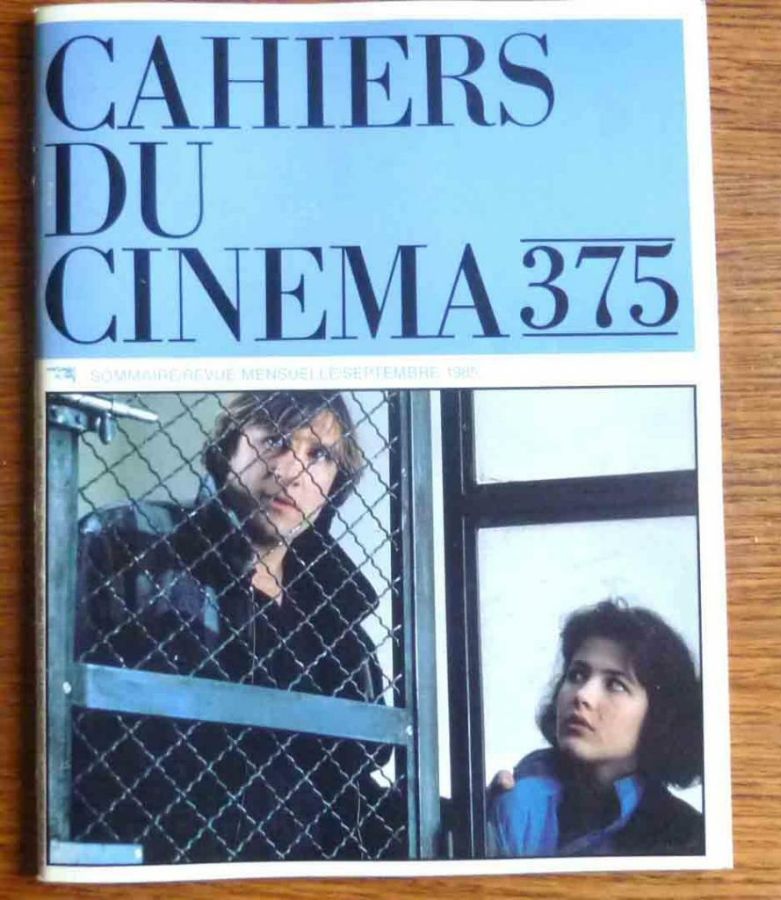 CAHIERS DU CINEMA magazine side cover Issue 375 September 1985