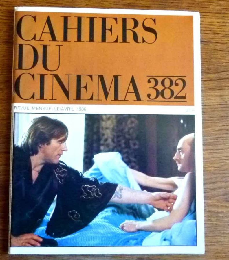 CAHIERS DU CINEMA magazine side cover Issue 382 April 1986