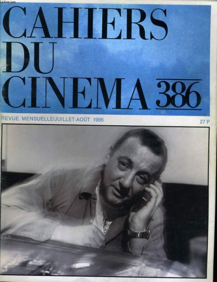 CAHIERS DU CINEMA magazine side cover Issue 386 July/August 1986