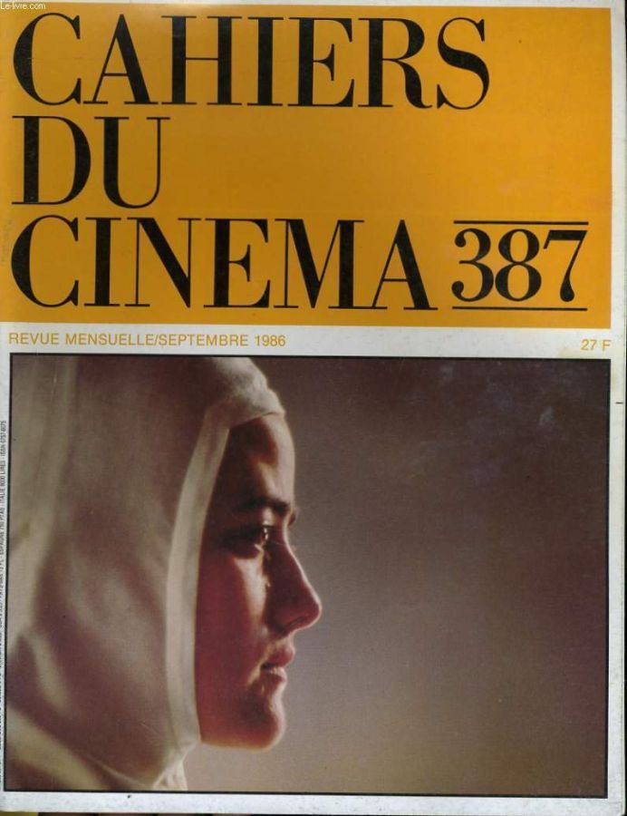 CAHIERS DU CINEMA magazine side cover Issue 387 September 1986
