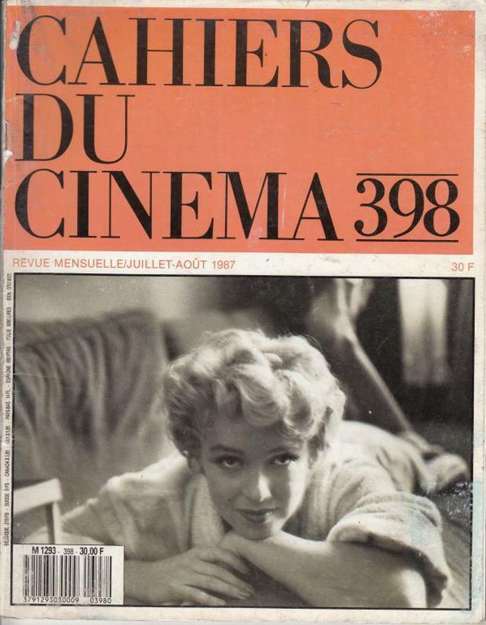 CAHIERS DU CINEMA magazine side cover Issue 398 July/August 1987