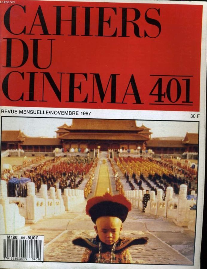 CAHIERS DU CINEMA magazine side cover Issue 401 November 1987