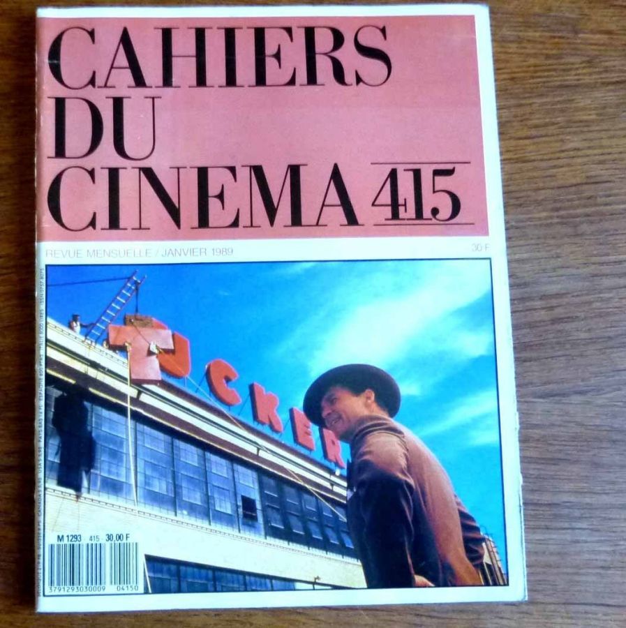 CAHIERS DU CINEMA magazine side cover Issue 415 January 1989
