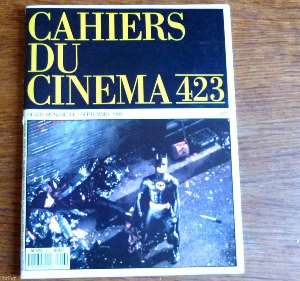 CAHIERS DU CINEMA magazine side cover Issue 423 September 1989