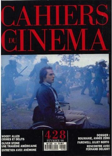 CAHIERS DU CINEMA magazine side cover Issue 428 February 1990