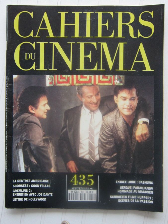 CAHIERS DU CINEMA magazine side cover Issue 435 September 1990