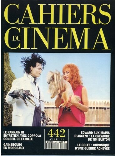 CAHIERS DU CINEMA magazine side cover Issue 442 April 1991