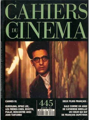 CAHIERS DU CINEMA magazine side cover Issue 445 June 1991