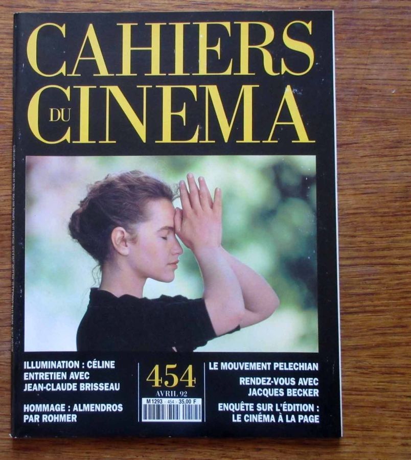 CAHIERS DU CINEMA magazine side cover Issue 454 April 1992