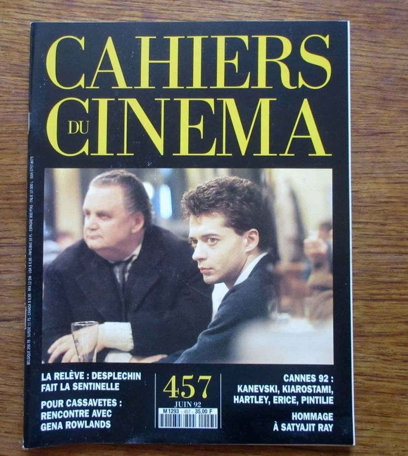 CAHIERS DU CINEMA magazine side cover Issue 457 June 1992