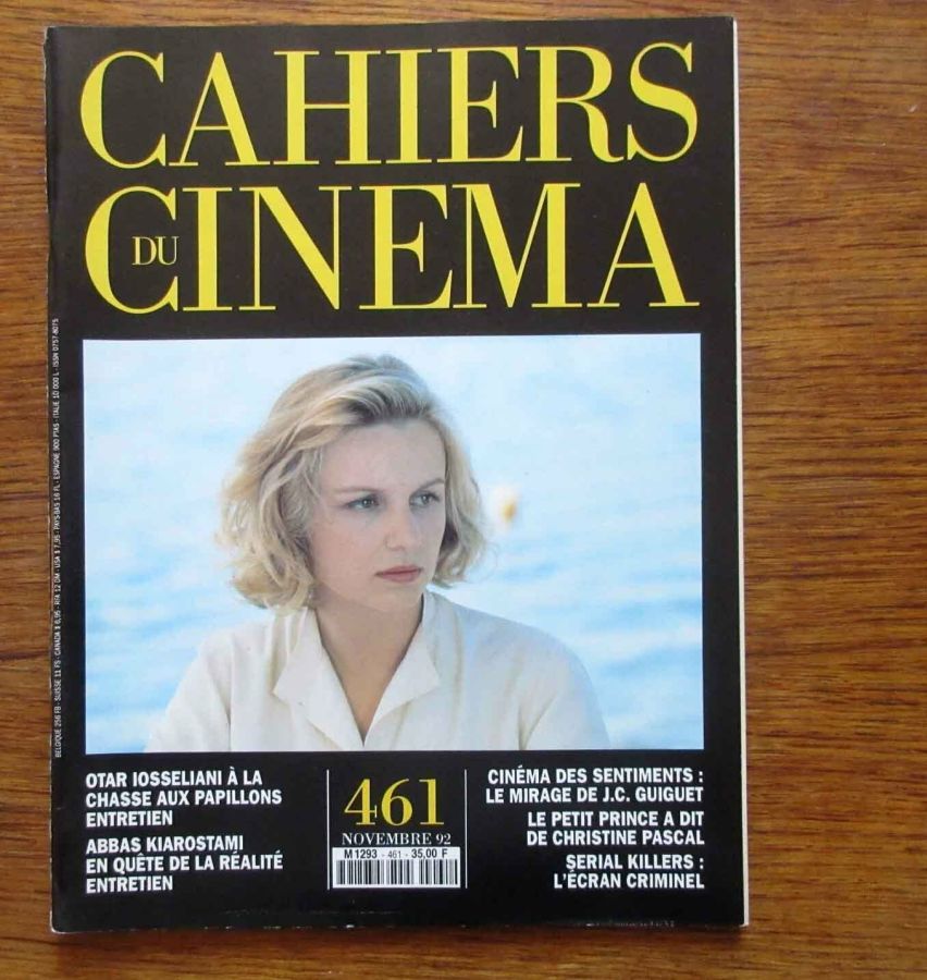 CAHIERS DU CINEMA magazine side cover Issue 461 November 1992