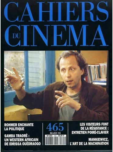 CAHIERS DU CINEMA magazine side cover Issue 465 March 1993