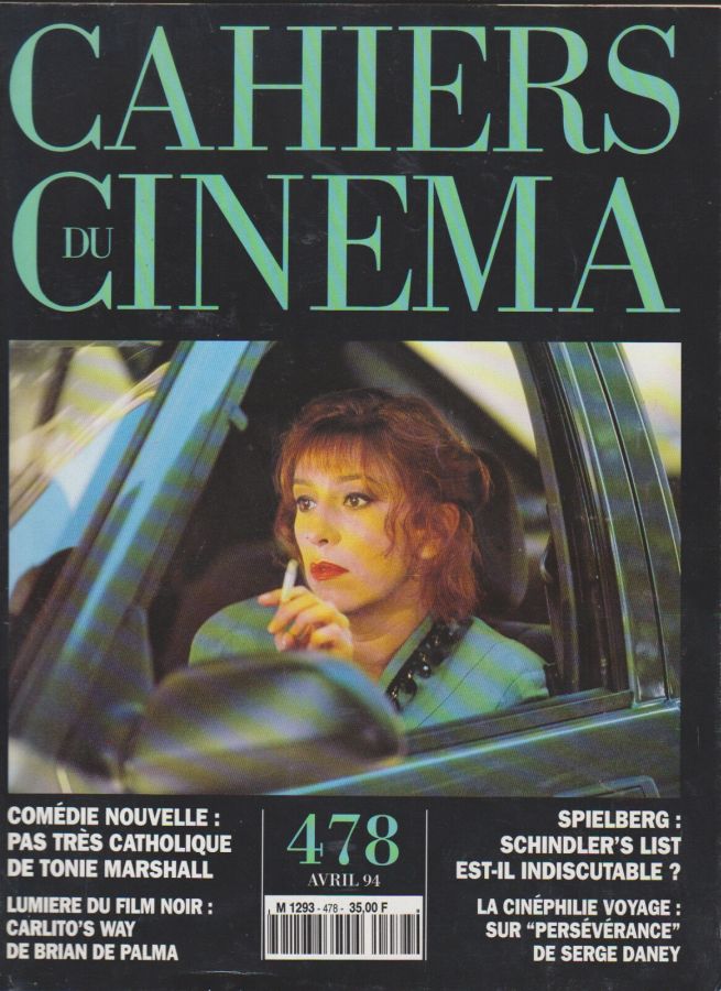 CAHIERS DU CINEMA magazine side cover Issue 478 April 1994