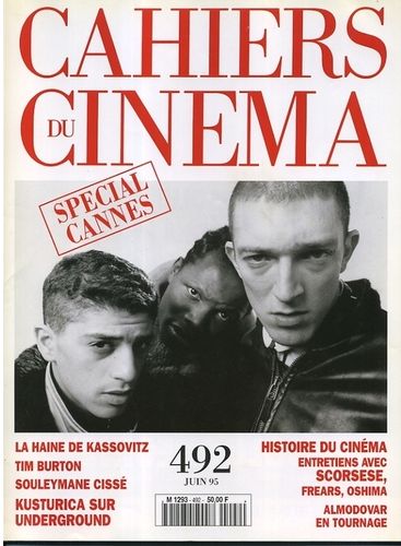 CAHIERS DU CINEMA magazine side cover Issue 492 June 1995