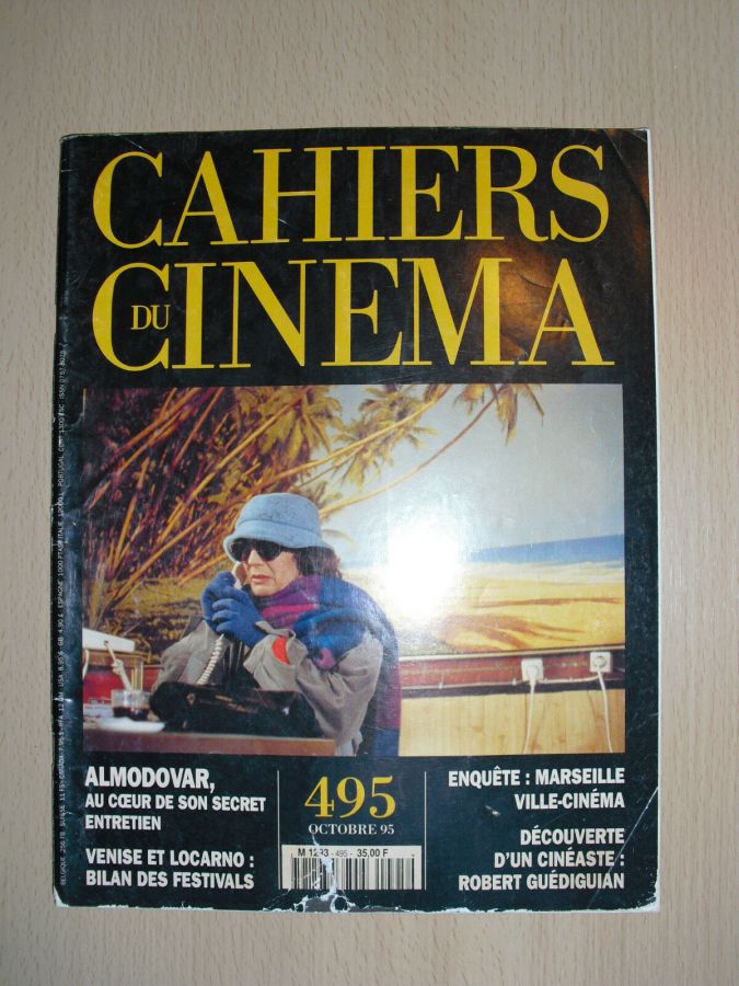 CAHIERS DU CINEMA magazine side cover Issue 495 October 1995