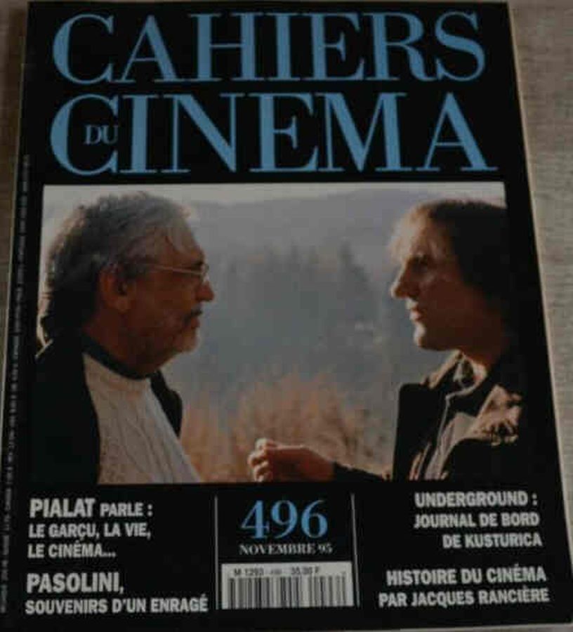 CAHIERS DU CINEMA magazine side cover Issue 496 November 1995