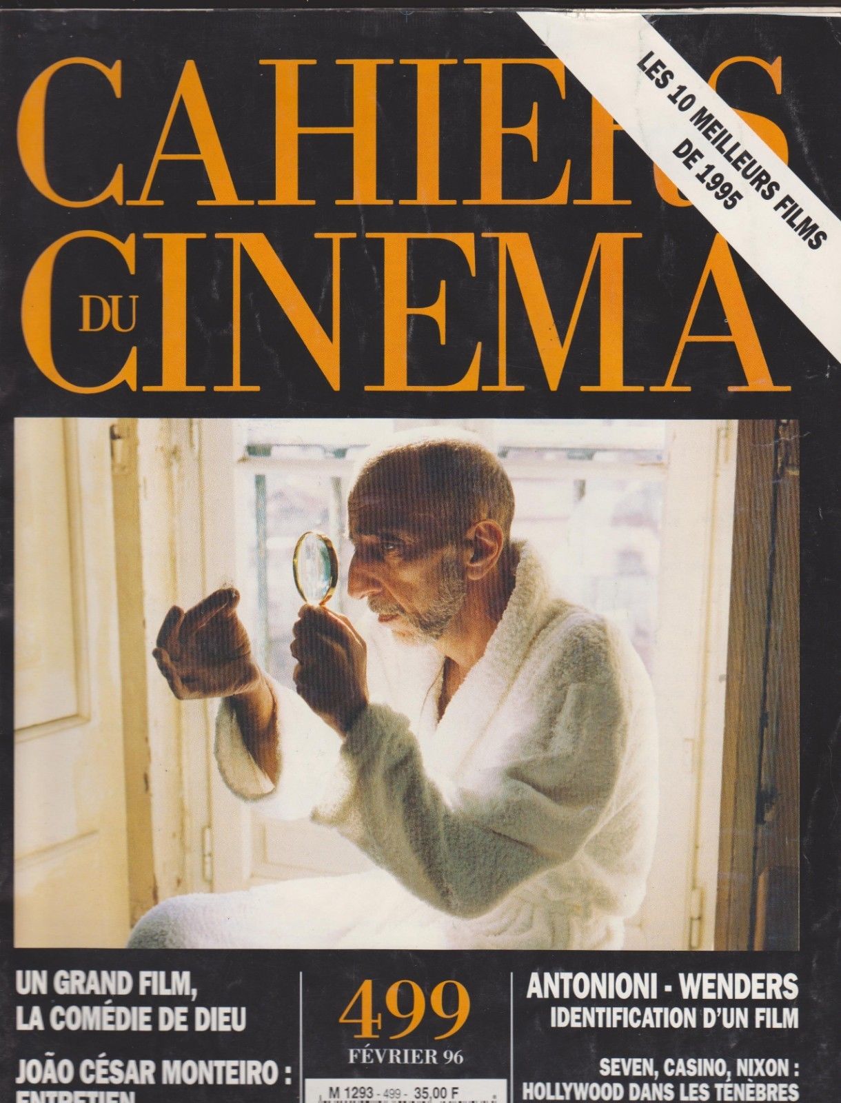 CAHIERS DU CINEMA magazine side cover Issue 499 February 1996