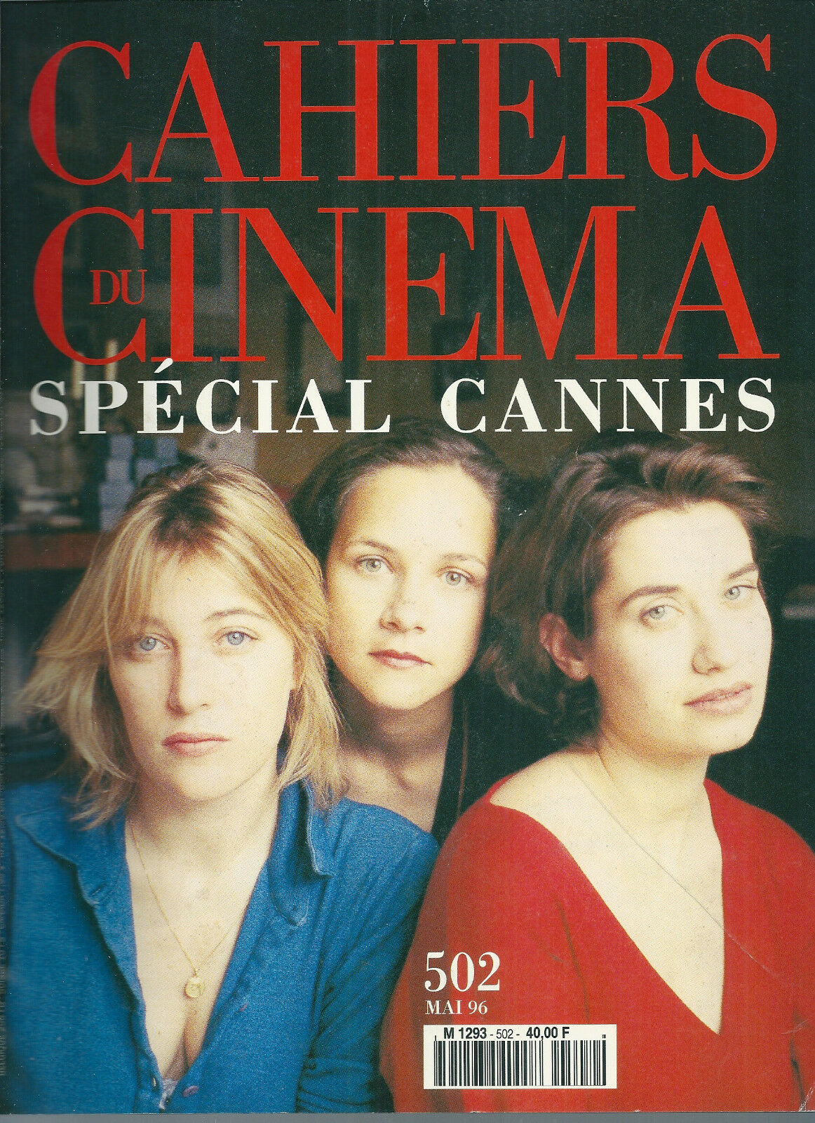CAHIERS DU CINEMA magazine side cover Issue 502 May 1996