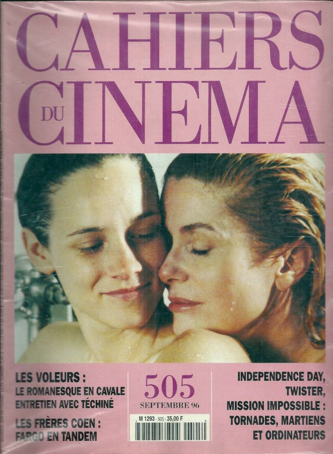 CAHIERS DU CINEMA magazine side cover Issue 505 September 1996