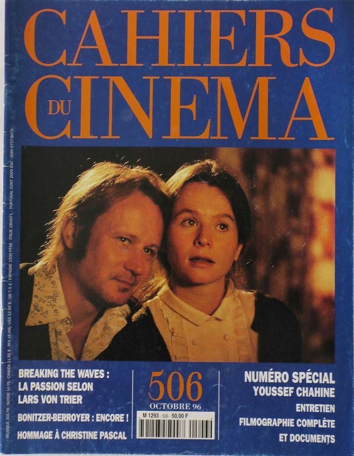 CAHIERS DU CINEMA magazine side cover Issue 506 October 1996