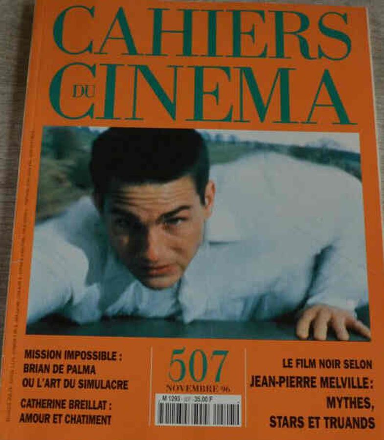 CAHIERS DU CINEMA magazine side cover Issue 507 November 1996